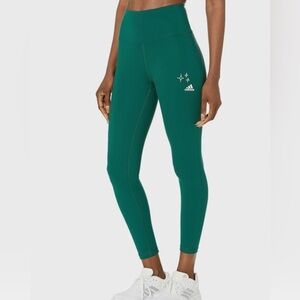 Adidas Sportswear Women’s Varsity Scribble Tights/Leggings Hunter Green Size M